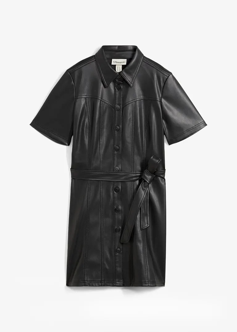 Figurbetontes Lederimitat-Kleid | Bonprix DE