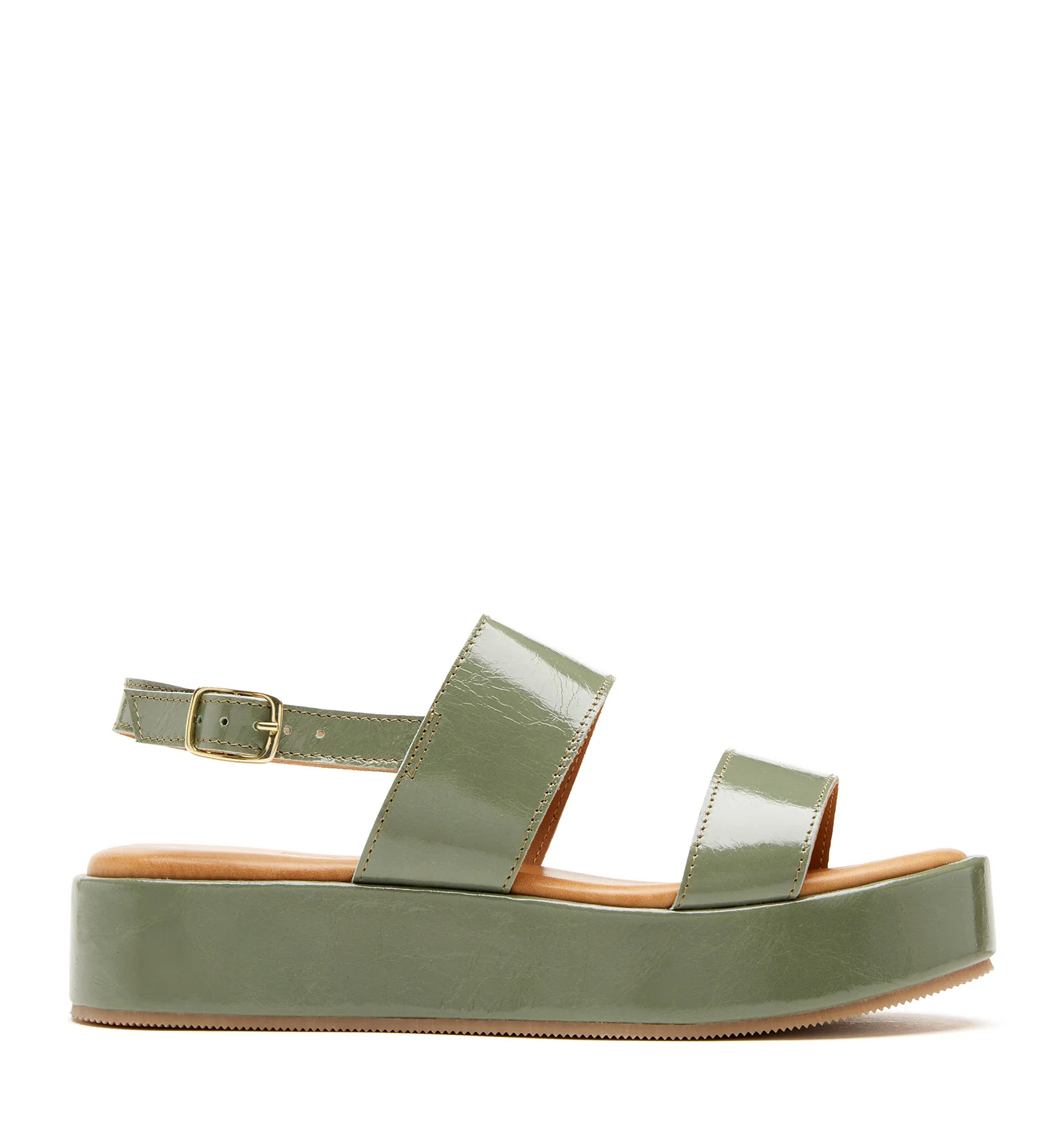 SARAI CRUSHED LEATHER PLATFORM SANDAL | La Canadienne