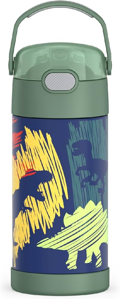 THERMOS FUNTAINER Water Bottle with Straw - 12 Ounce, Dinosaurs - Kids Stainless Steel Vacuum Ins... | Amazon (US)