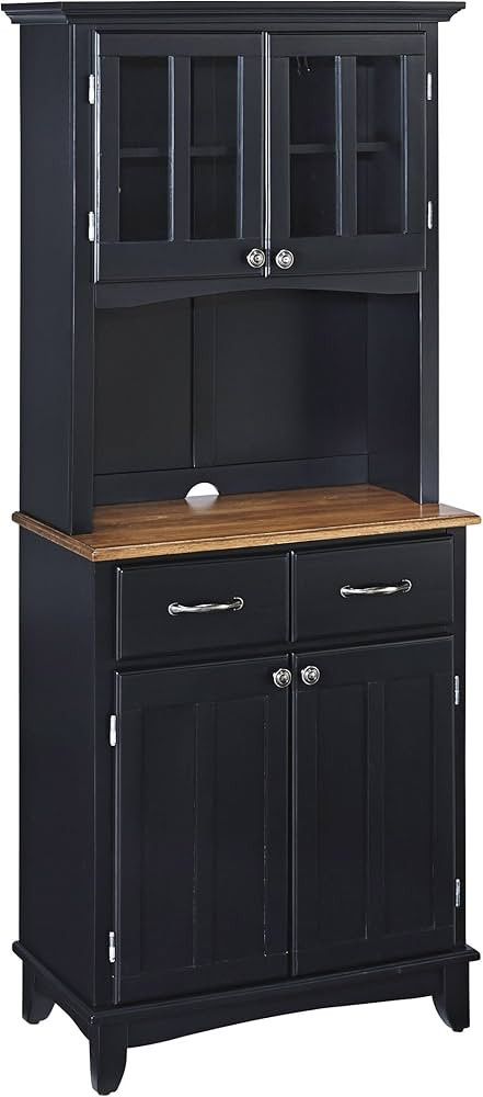 Home Styles Buffet of Buffets Black with Cottage Oak Wood Top and Hutch with Hardwood Constructio... | Amazon (US)