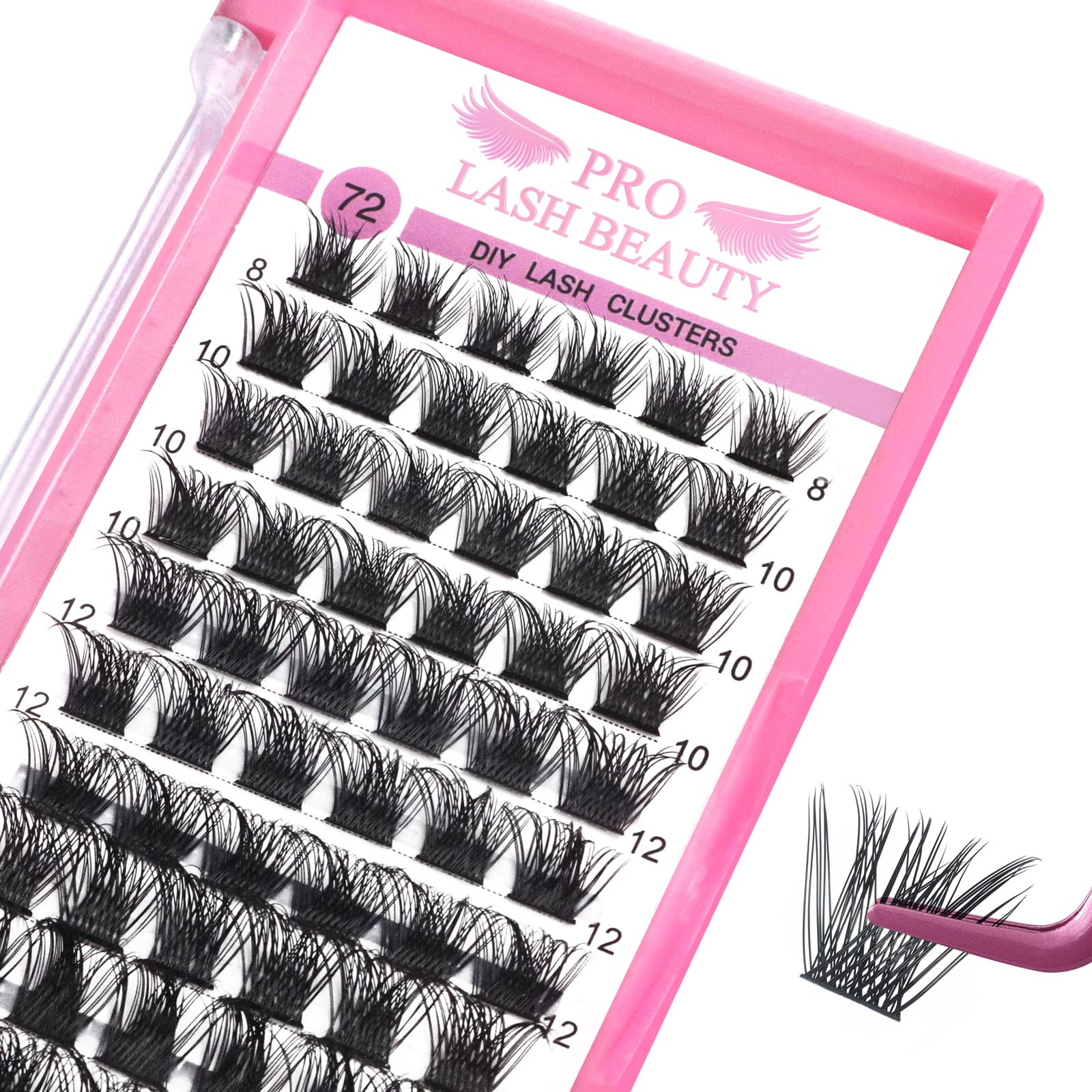 Lash Clusters, 72 Pcs Individual Cluster Lashes DIY Lash Extension 8-16mm Eyelash Clusters Volume... | Amazon (US)