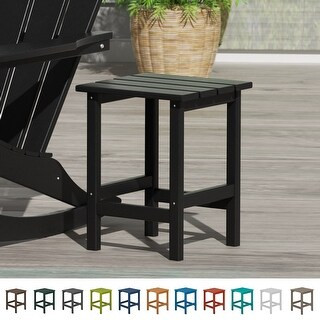 Laguna Poly Eco-Friendly Outdoor Patio Square Side Table - Black | Bed Bath & Beyond