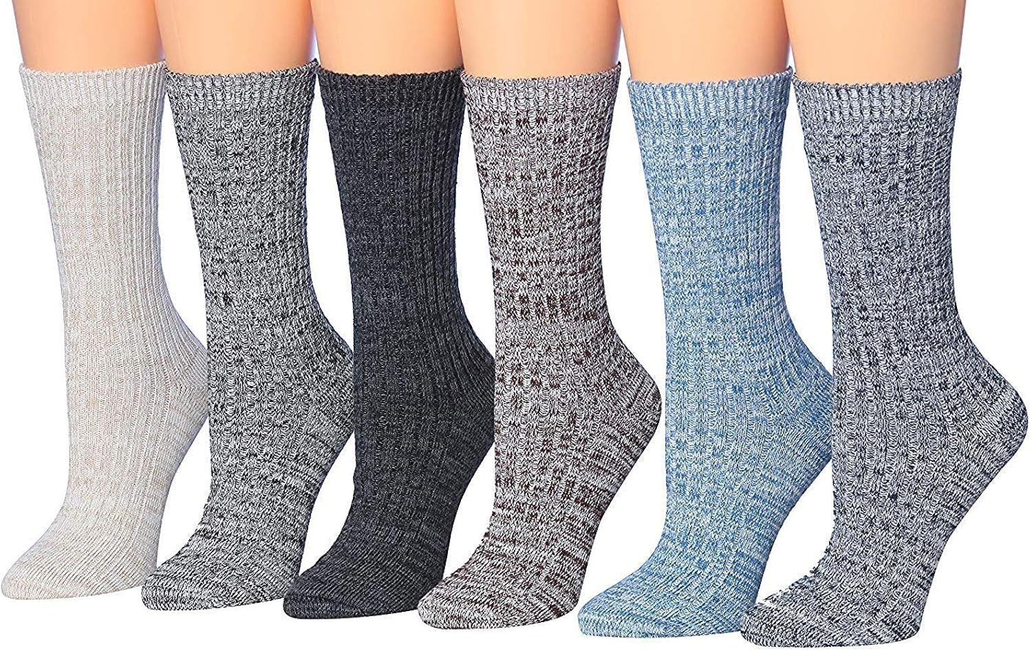 Tipi Toe Women's Cotton Winter Crew Boot Socks 6 Pairs | Amazon (US)