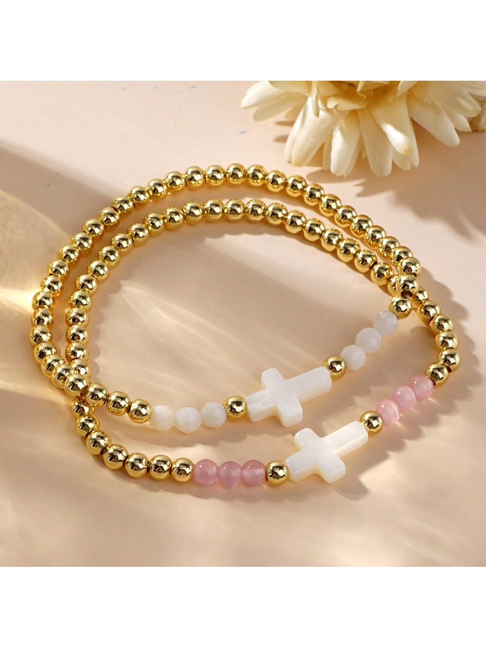 1PC Spring/Summer New Fashion Luxury Creative Design Color Preserving Electroplated 18K Copper Be... | SHEIN