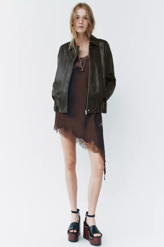 100% LEATHER BOMBER JACKET ZW COLLECTION LIMITED EDITION | Zara UK