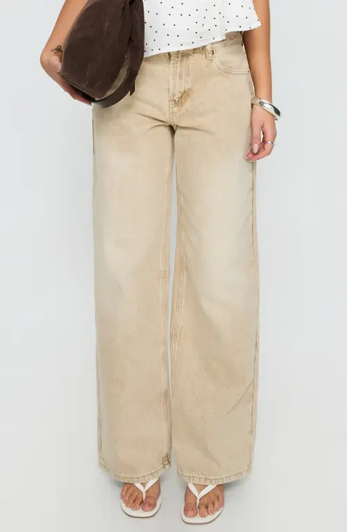 Princess Polly Serenitia Relaxed Jeans in Sandy Brown Wash at Nordstrom, Size 4 | Nordstrom