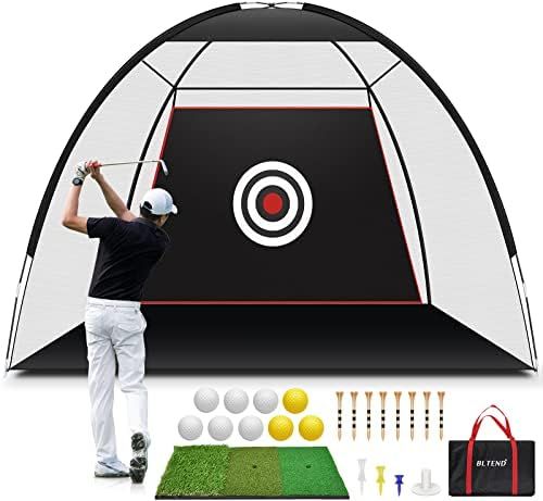 Golf Net, 10x7ft 7-in-1 Golf Practice Net with Tri-Turf XL Golf Mat, Target Cloth, 9 Golf Balls, 11  | Amazon (US)