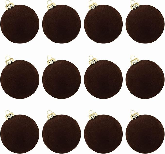 12pc Christmas Tree Hanging Ball Decoration Velvet Christmas Balls Ornaments Decorative Flocked 2... | Amazon (US)