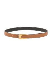 Leather Reversible Belt With Angular Asymmetrical Buckle | TJ Maxx