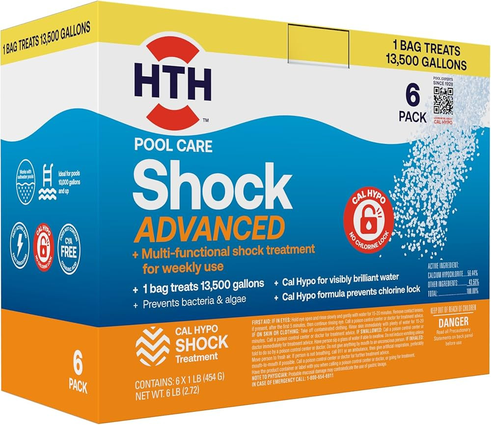 HTH 52036R Pool Care Shock Advanced, Swimming Pool Chemical - Cal Hypo Formula, Prevents Bacteria... | Amazon (US)