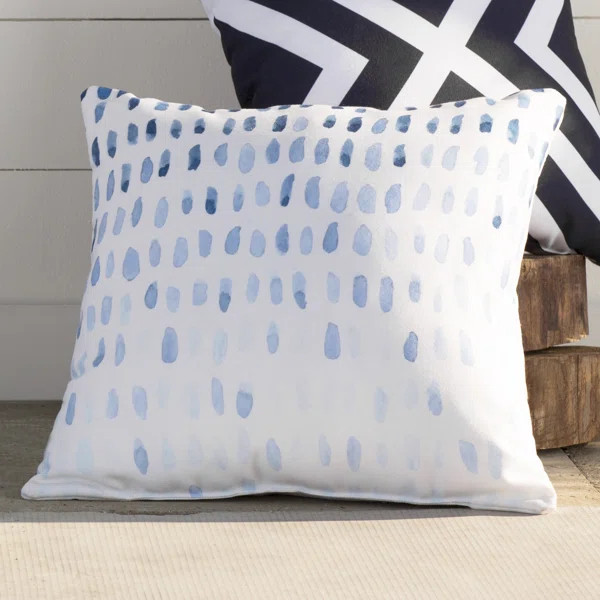 16" H x 16" W x 4" D Blue Deven Indoor/Outdoor Polka Dots Throw Pillow | Wayfair North America