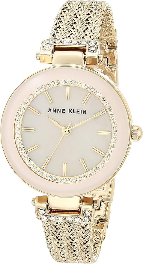 Anne Klein Women's Premium Crystal Accented Mesh Bracelet Watch | Amazon (US)