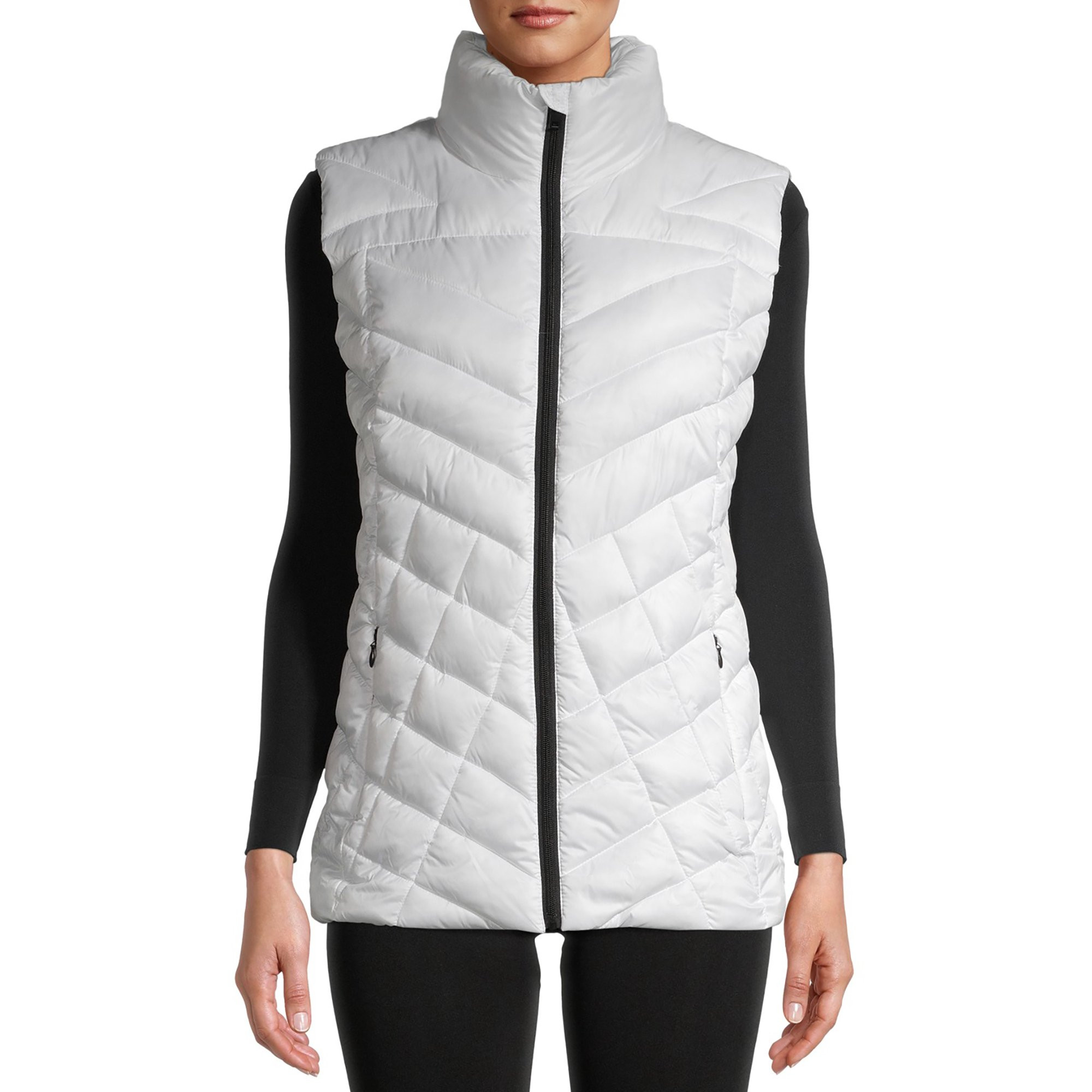 Big Chill Women's Down Blend Chevron Quilted Puffer Vest - Walmart.com | Walmart (US)
