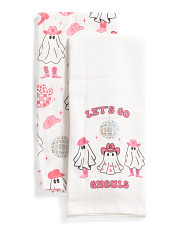 Set Of 2 Let's Go Ghouls Kitchen Towels | Marshalls