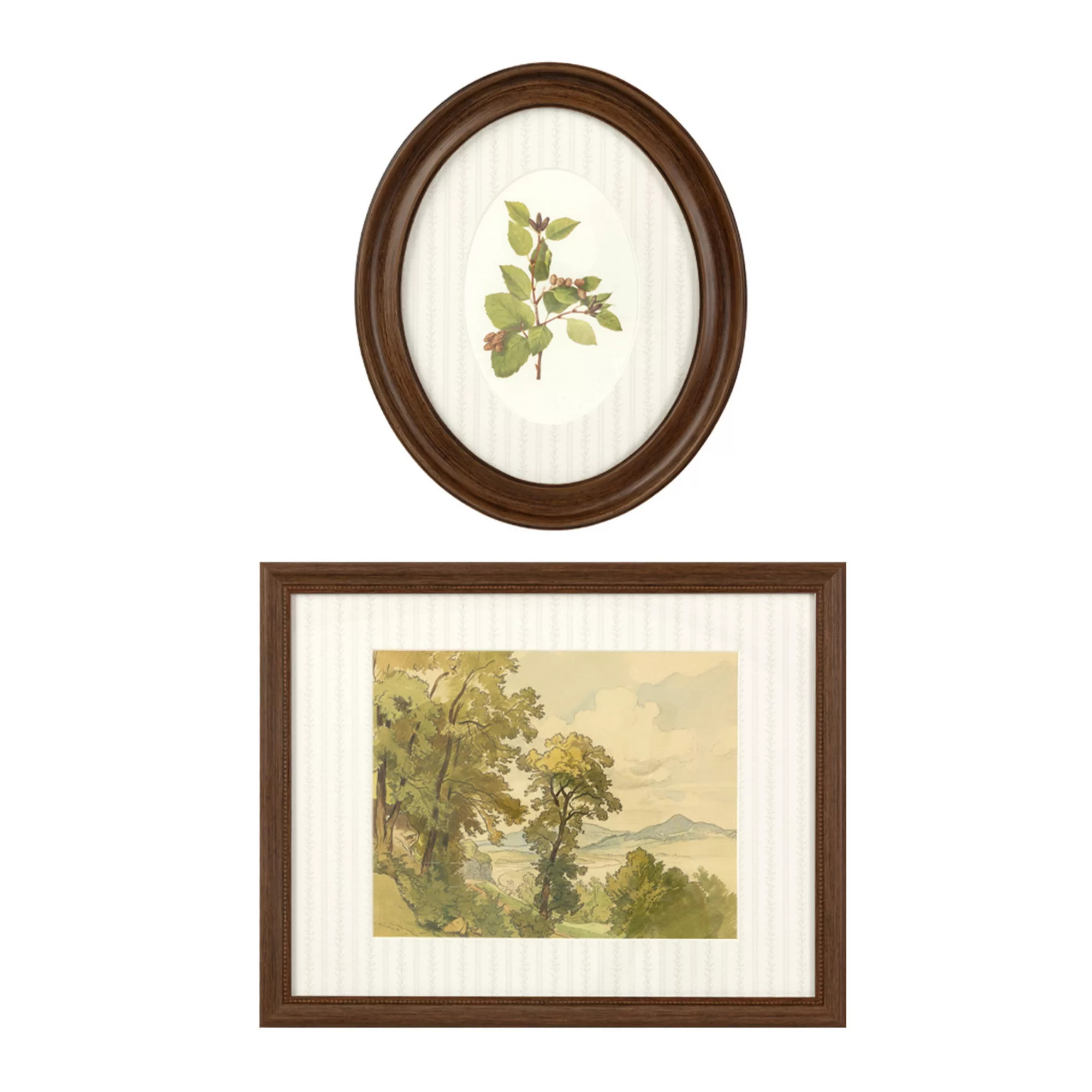 Belle Maison Printed Mat Under Glass 2-Piece Framed Art Set, Dark Brown | Kohl's