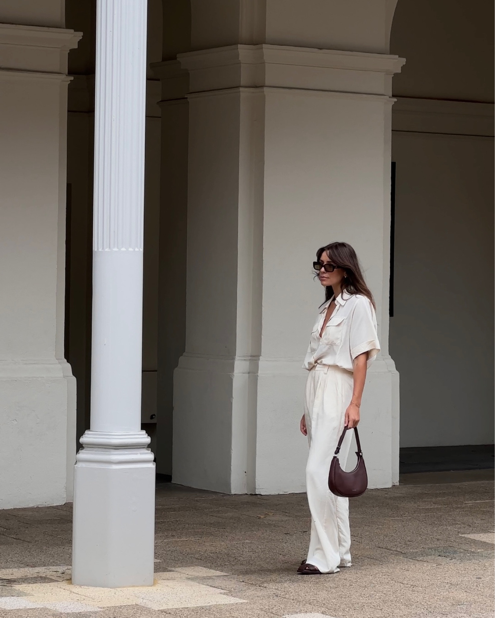 AMELIA OFF WHITE LINEN BLEND PANT