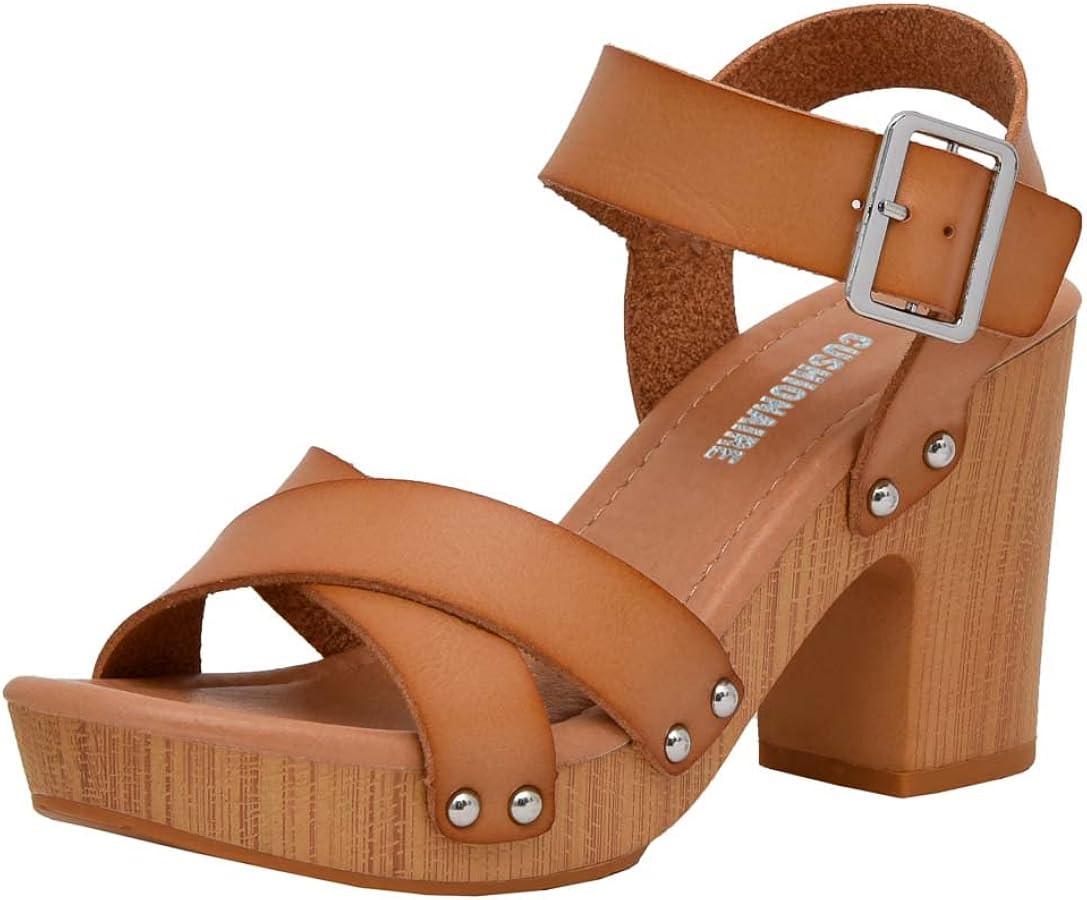 CUSHIONAIRE Women's Sayer Faux Wood Sandal +LiteSole Technology, Wide Widths Available | Amazon (US)