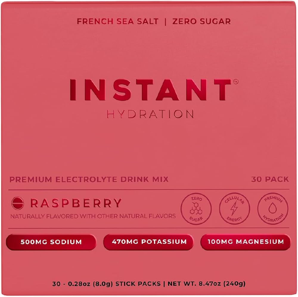 Instant Hydration Electrolytes Powder Packets - Raspberry Electrolyte Drink Mix - Zero Sugar - Ke... | Amazon (US)