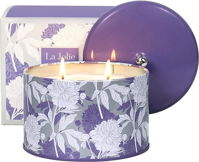 LA JOLIE MUSE Lavender Scented Candle - 14.1 oz Large Candles Gifts for Women, 2 Wicks Aromathera... | Amazon (US)