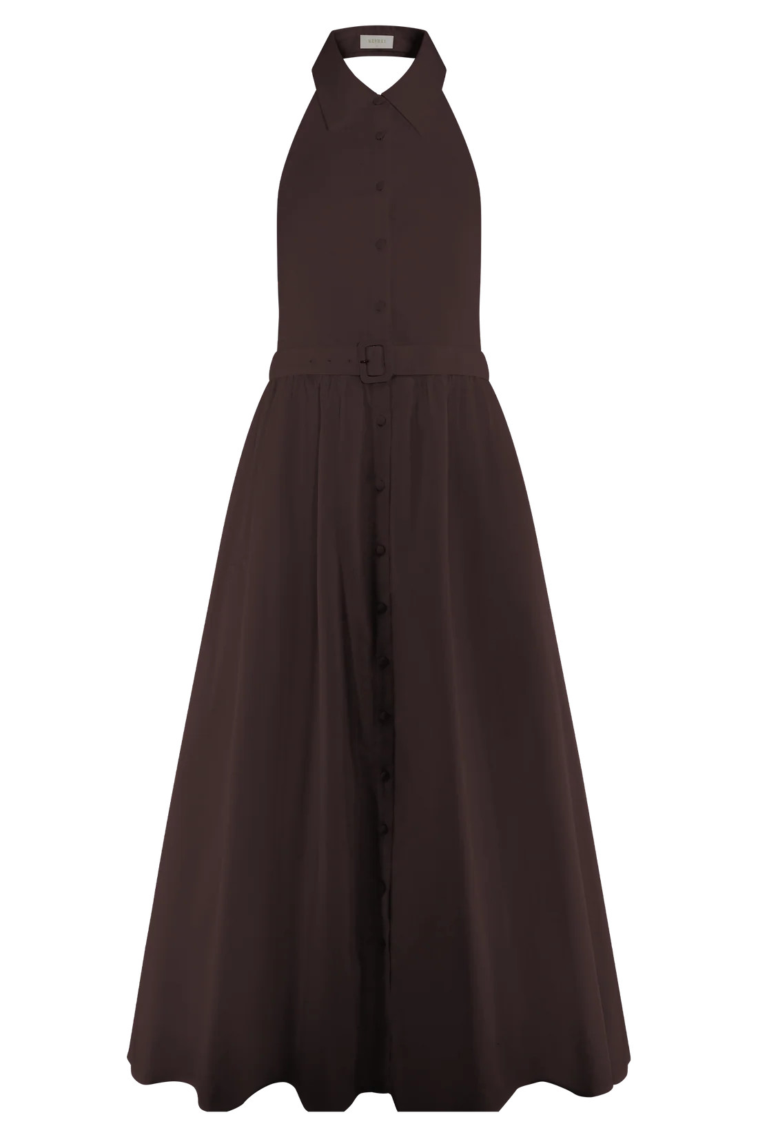 Cindy Collared Midi Dress - Chocolate | MESHKI US