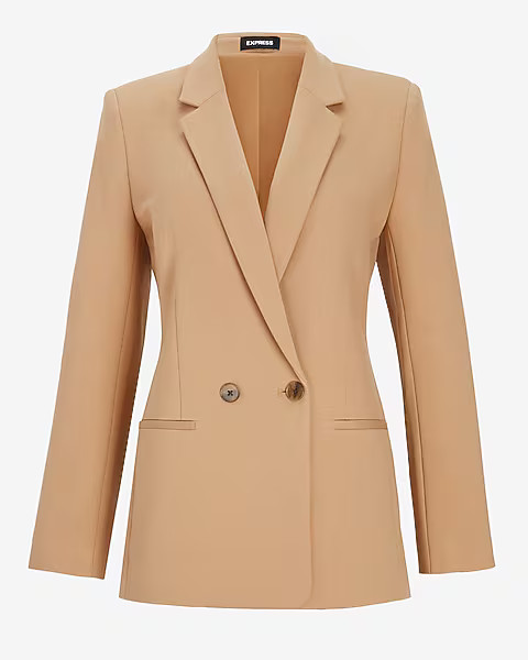 Knit Double Breasted Boyfriend Blazer | Express