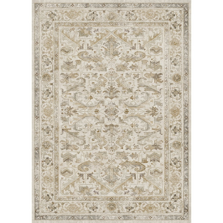 BERTHMEER 6'x9' Vintage Area Rugs for Living Room Beige Rugs for Bedroom Kitchen Non Slip Washabl... | Walmart (US)