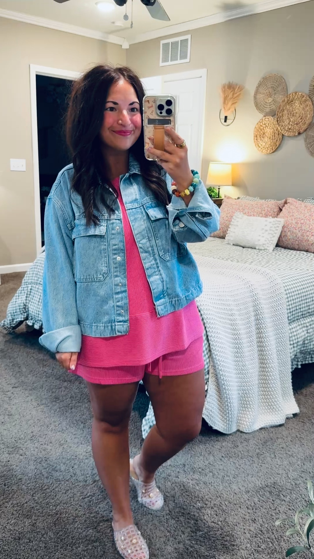 One outfit, endless possibilities! This two-piece set is lightweight, comfortable, and perfect for warm summer days. Add a denim jacket and you're ready to take this look right into a cooler summer evening. 💕

jelly flats: fit true to size // wearing a 5
set: fits true to size // wearing a large
denim jacket: fits true to size (cropped fit) // wearing a large 

 #LTKootd #LTKMidsize