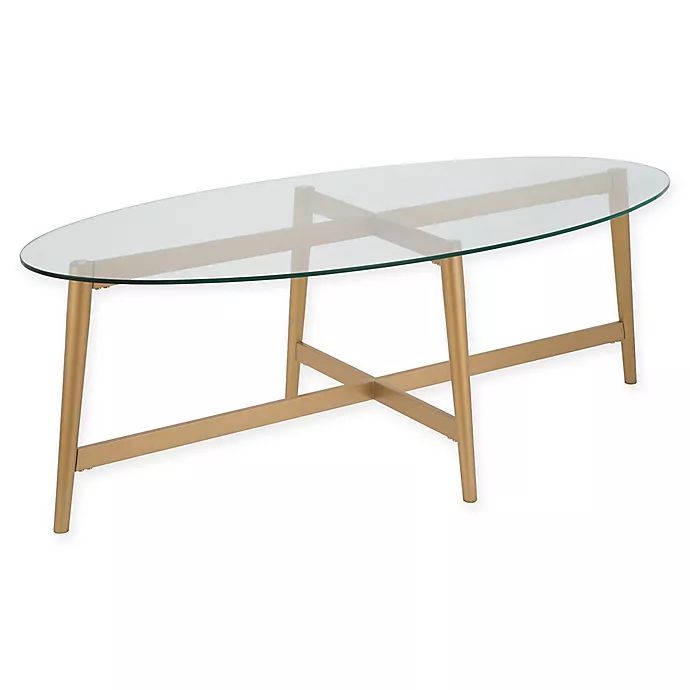 Hudson&canal™ Olson Oval Coffee Table in Gold | Bed Bath & Beyond | Bed Bath & Beyond