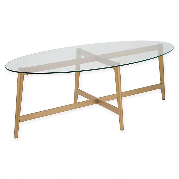 Hudson&canal™ Olson Oval Coffee Table in Gold | Bed Bath & Beyond | Bed Bath & Beyond