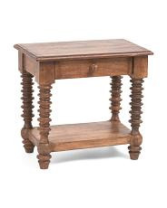24x24 Wooden Knobby 1 Drawer Side Table | TJ Maxx