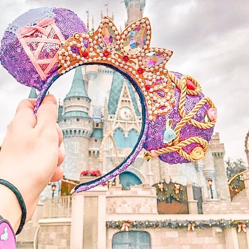 Rapunzel Tiara Crown Inspired Ears - Tangled Disney Mickey Ears Headband | Etsy (US)