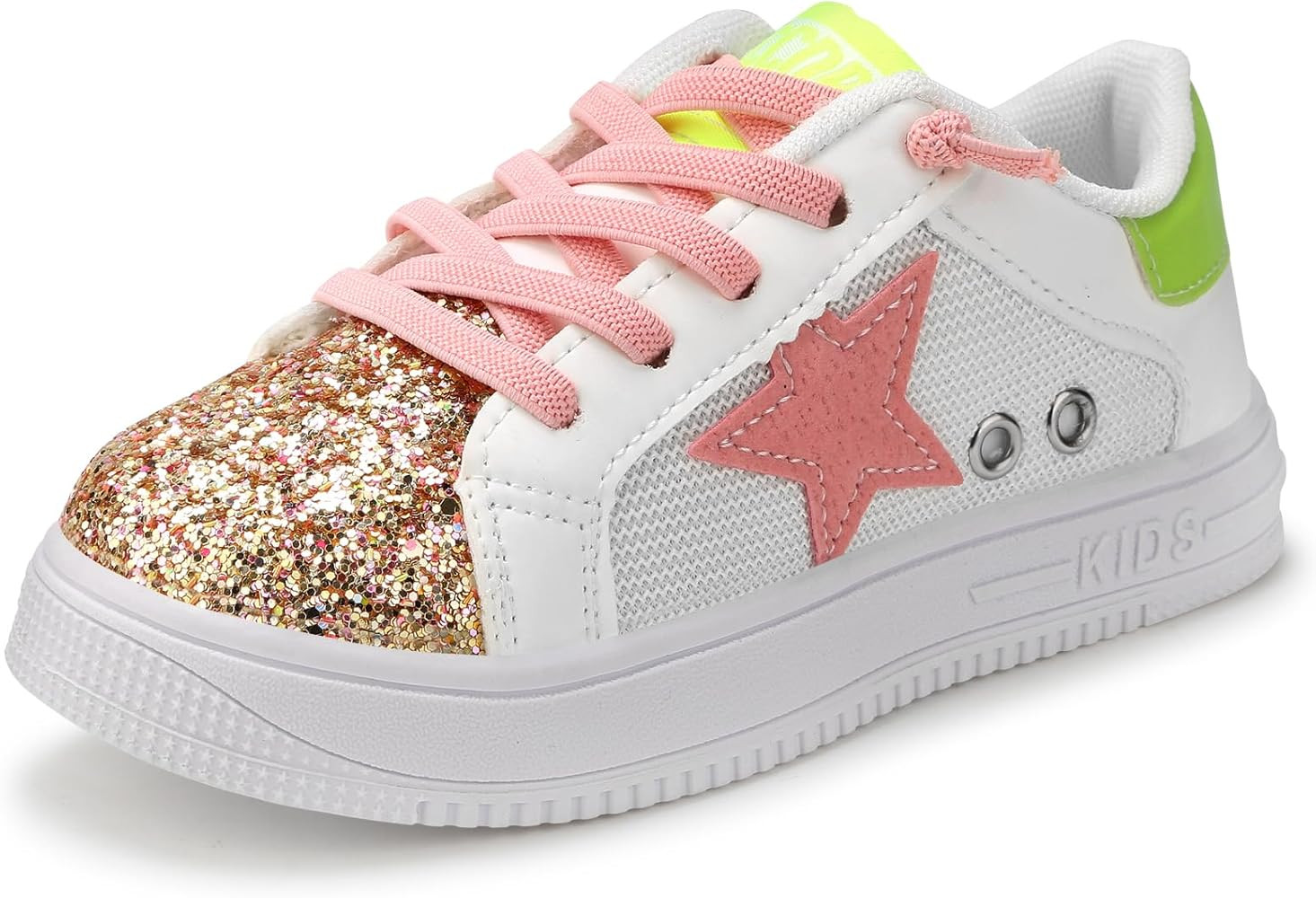 Girls Sneakers Glitter Tennis Shoes Lightweight Non-Slip Running Walking Shoes for Toddler/Little... | Amazon (US)