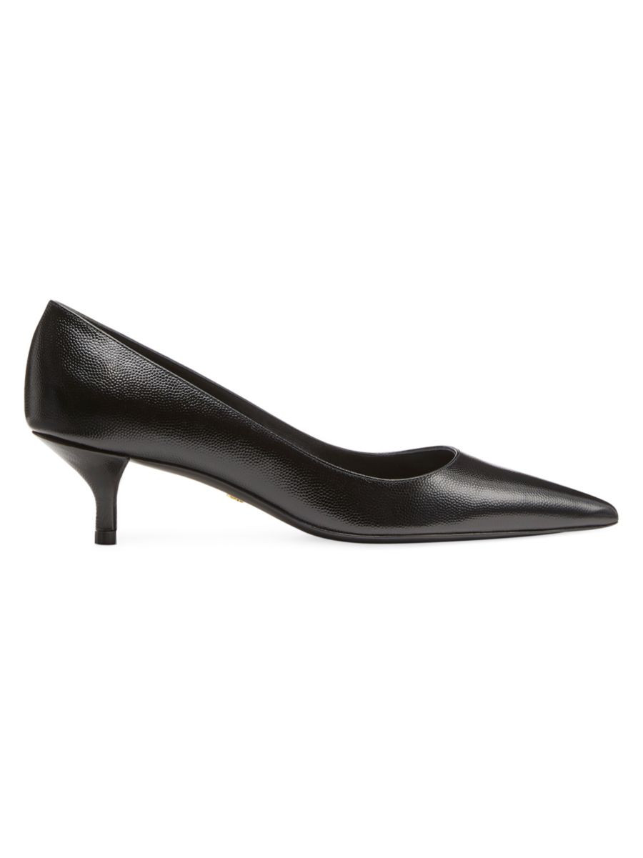 Stuart 50MM Patent Leather Kitten-Heel Pumps | Saks Fifth Avenue