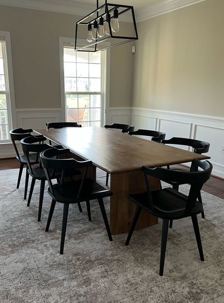 Dining Room update
Table 86” seats 8 (has 6 and 10 seat lengths)
Chairs sold separately. Also comes in natural wood finish
Rug 9x12
Home decor, home items, area rug, table, chairs, dining chairs, wood 

#LTKhome