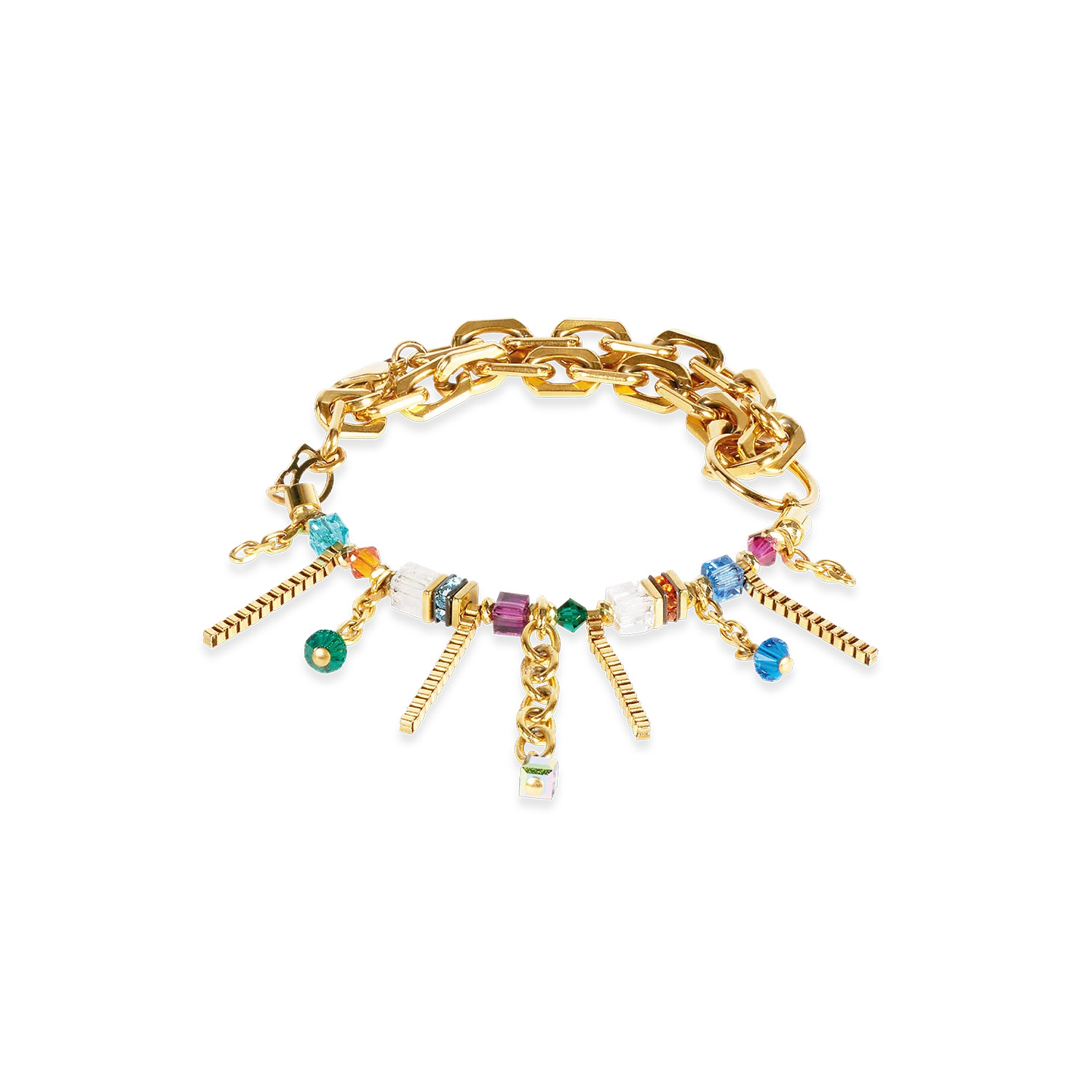 Armband Sunray Cube Couture gold-multicolor | Coeur de Lion