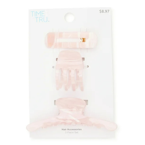 Time and Tru Women's Hair Claw Clips, 3-Pack | Walmart (US)