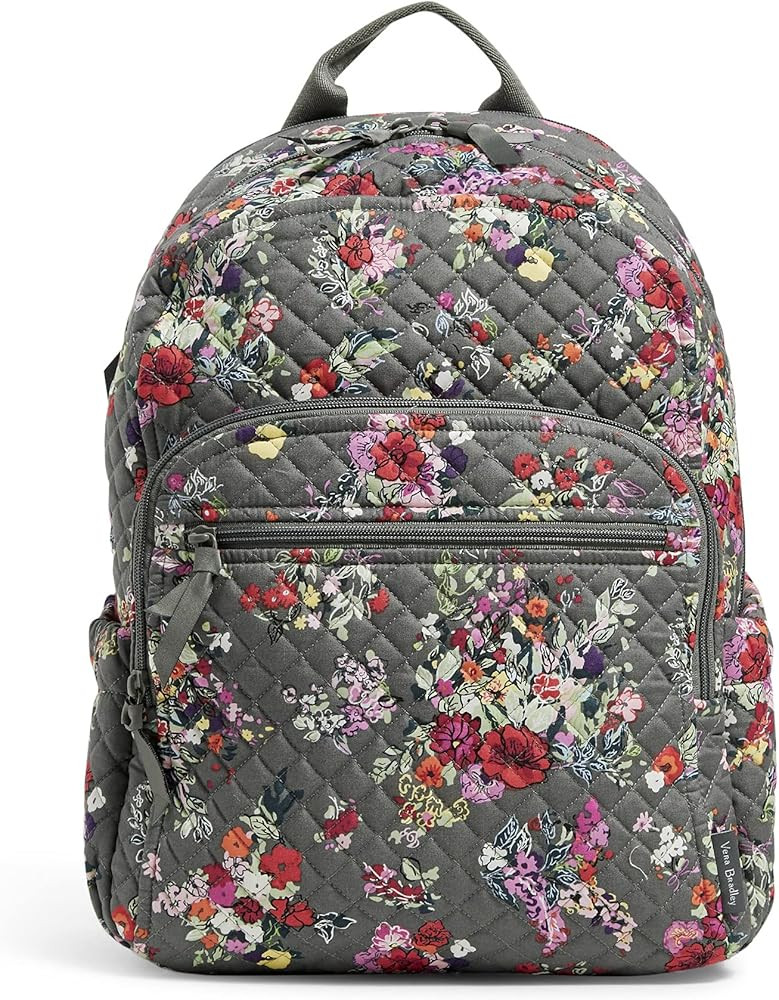 Vera Bradley Women's Cotton Campus Backpack, Hope Blooms - Recycled Cotton, One Size | Amazon (US)