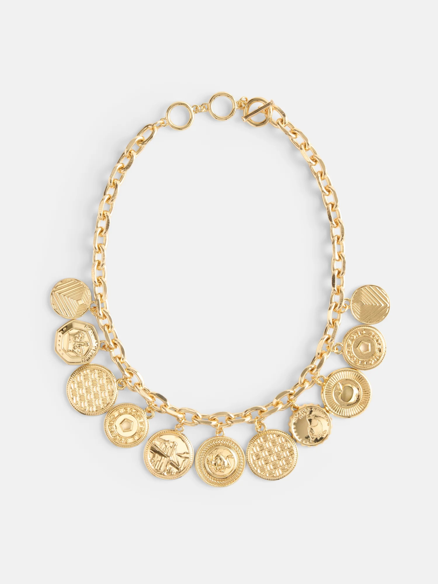 Free Assembly Women's NYC Coin Charm Toggle Necklace, Goldtone | Walmart (US)