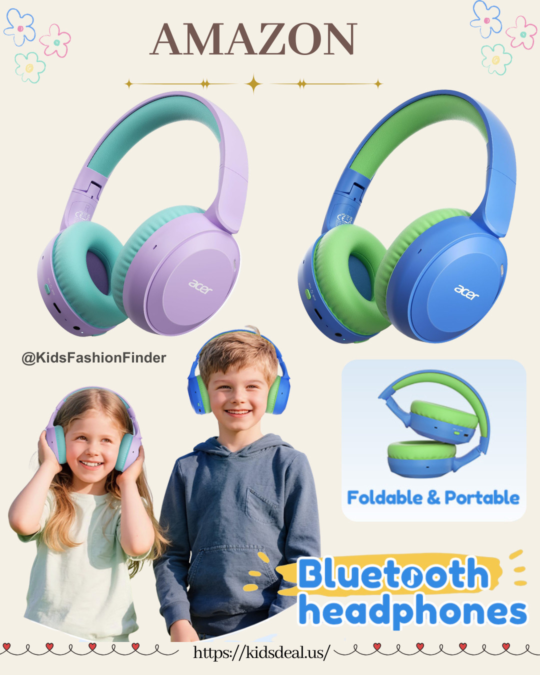 🎧✨ Kids Wireless Headphones = Parent Approved! 💛

Designed just for kids with safe volume limits (85/94dB) to help protect little ears 👂✨

🎵 High-quality 40mm speakers for rich sound & clear audio
🎤 Built-in microphone for online classes, video chats & gaming
🔋 Up to 60 hours of battery life
⚡ USB-C fast charging — 5 minutes = 2 hours of playtime!

CPSIA certified & BPA-free, so parents can feel confident too 🙌

Perfect for travel, school, learning & entertainment 🎒✈️

#KidsHeadphones #TravelWithKids #ScreenTime #LearningTools #MomFinds #KidsTech #HomeschoolLife #BackToSchool #ToddlerTravel #AmazonFinds 🎧💛

#LTKSaleAlert #LTKTravel #LTKKids