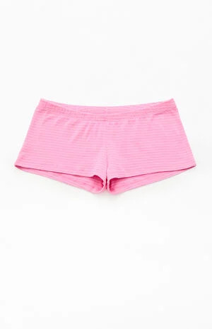 John Galt Pink Striped Boxer Boyshorts | PacSun