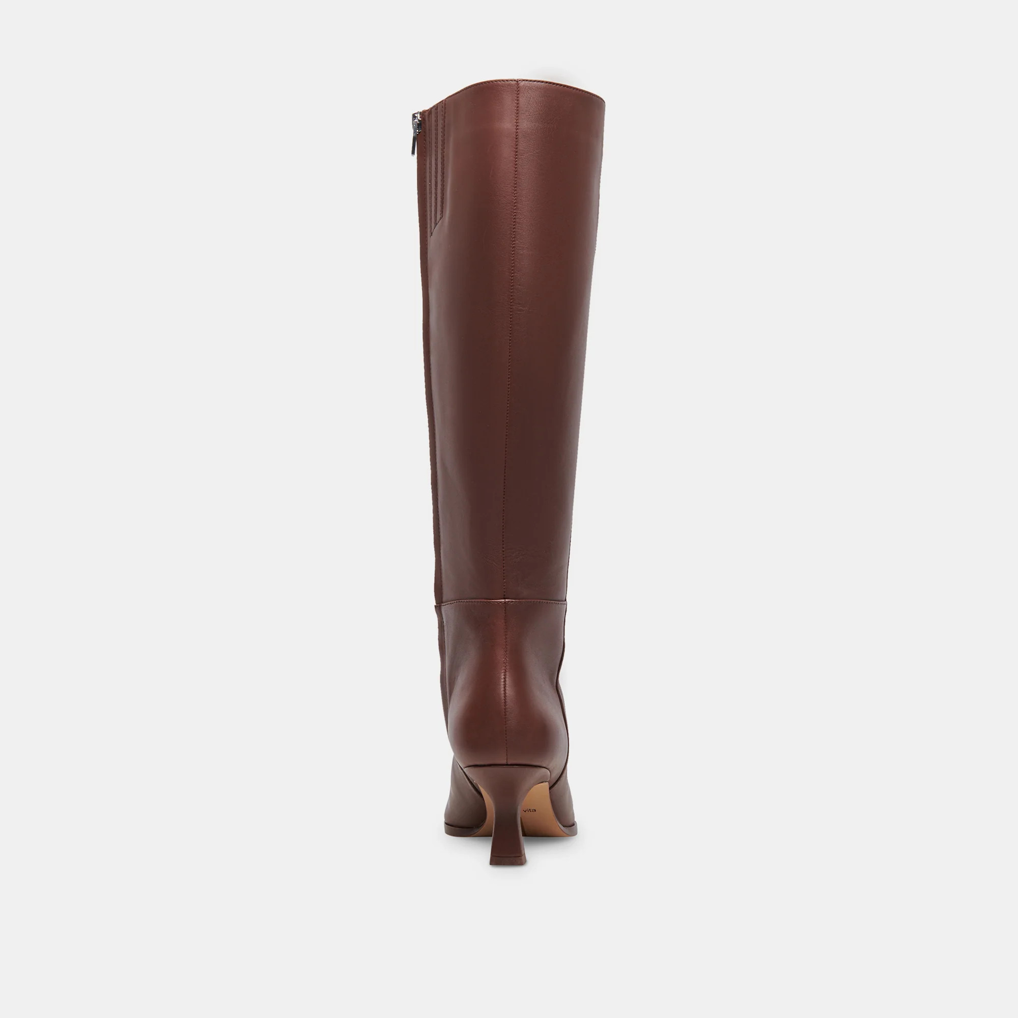 Auggie Extra Wide Calf Boots Chocolate Leather | DolceVita.com