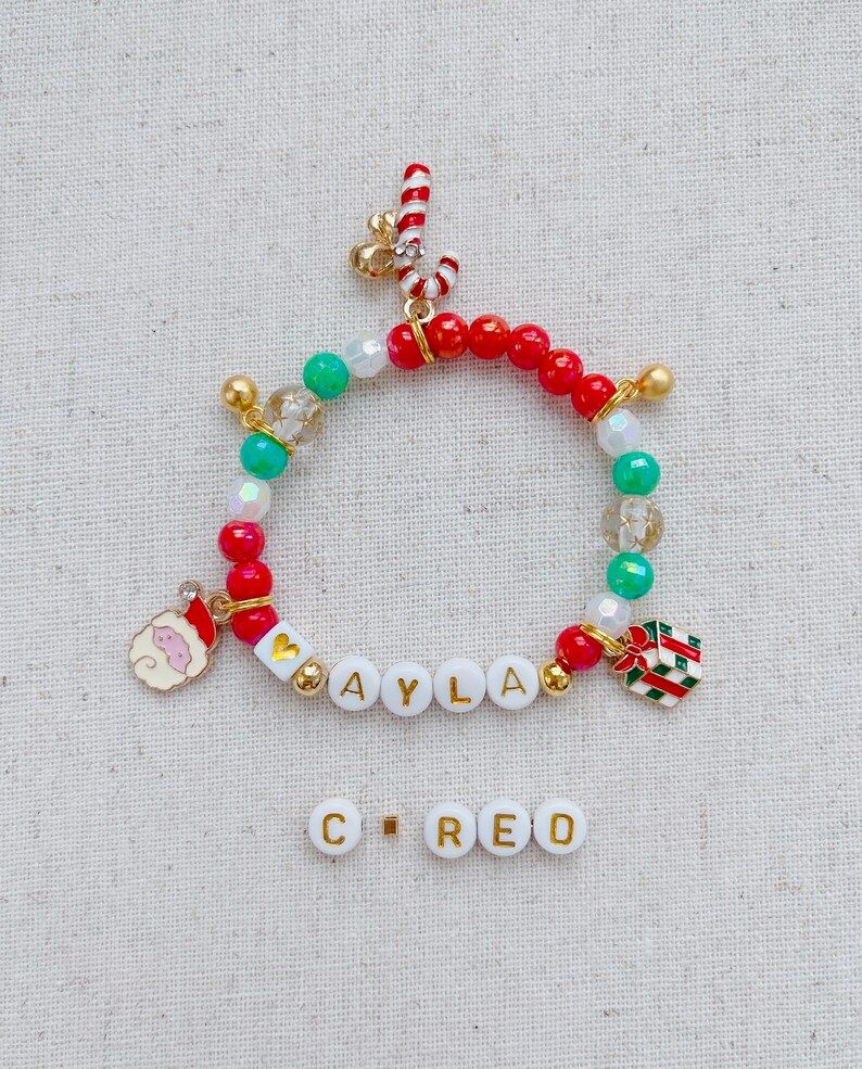 24K Girls Christmas Bracelet personalized Holiday | Etsy | Etsy (US)