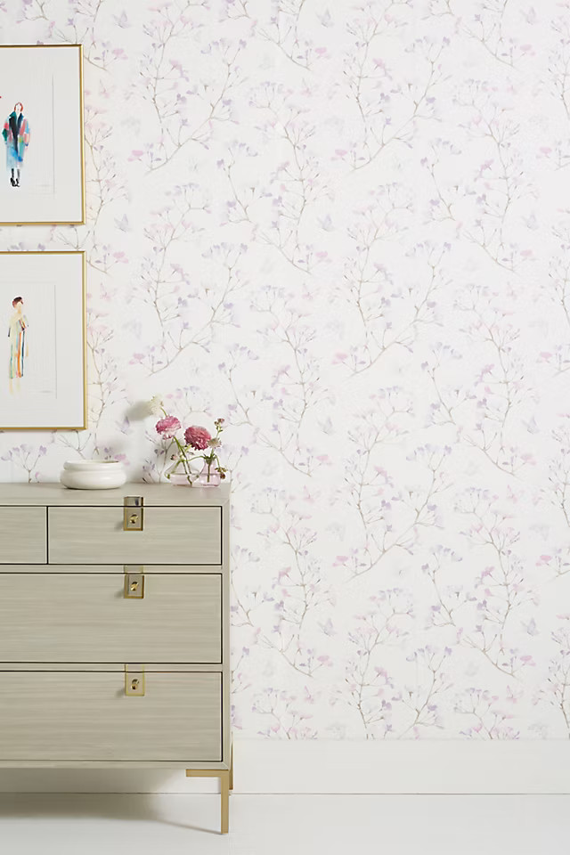Watercolor Branch Wallpaper | Anthropologie (US)