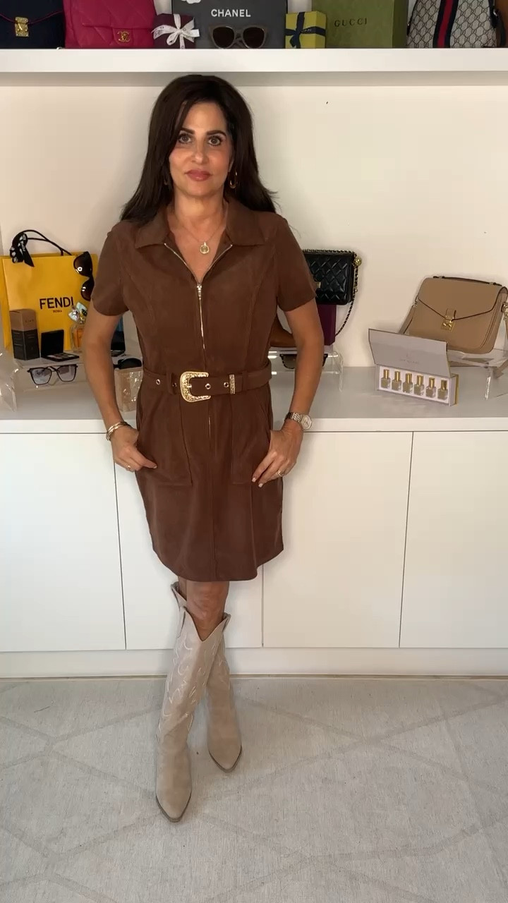 Perfect for a chic cowgirl look. Dress size sm , boots TTS 

#LTKVideo #LTKStyleTip #LTKOver40