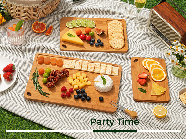 Bamboo Cutting Board, Durable Wood Cutting Boards for Kitchen with Deep Juice Grooves & Built-in ... | Amazon (US)