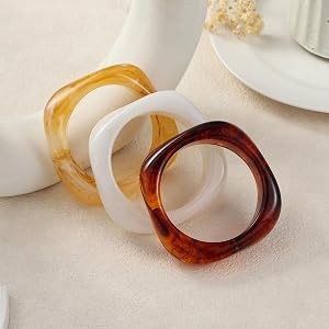 Acrylic Chunky Bangle Bracelets for Women, Irregular Punk Acrylic Resin Bangle Geometric Cuff Wid... | Amazon (US)