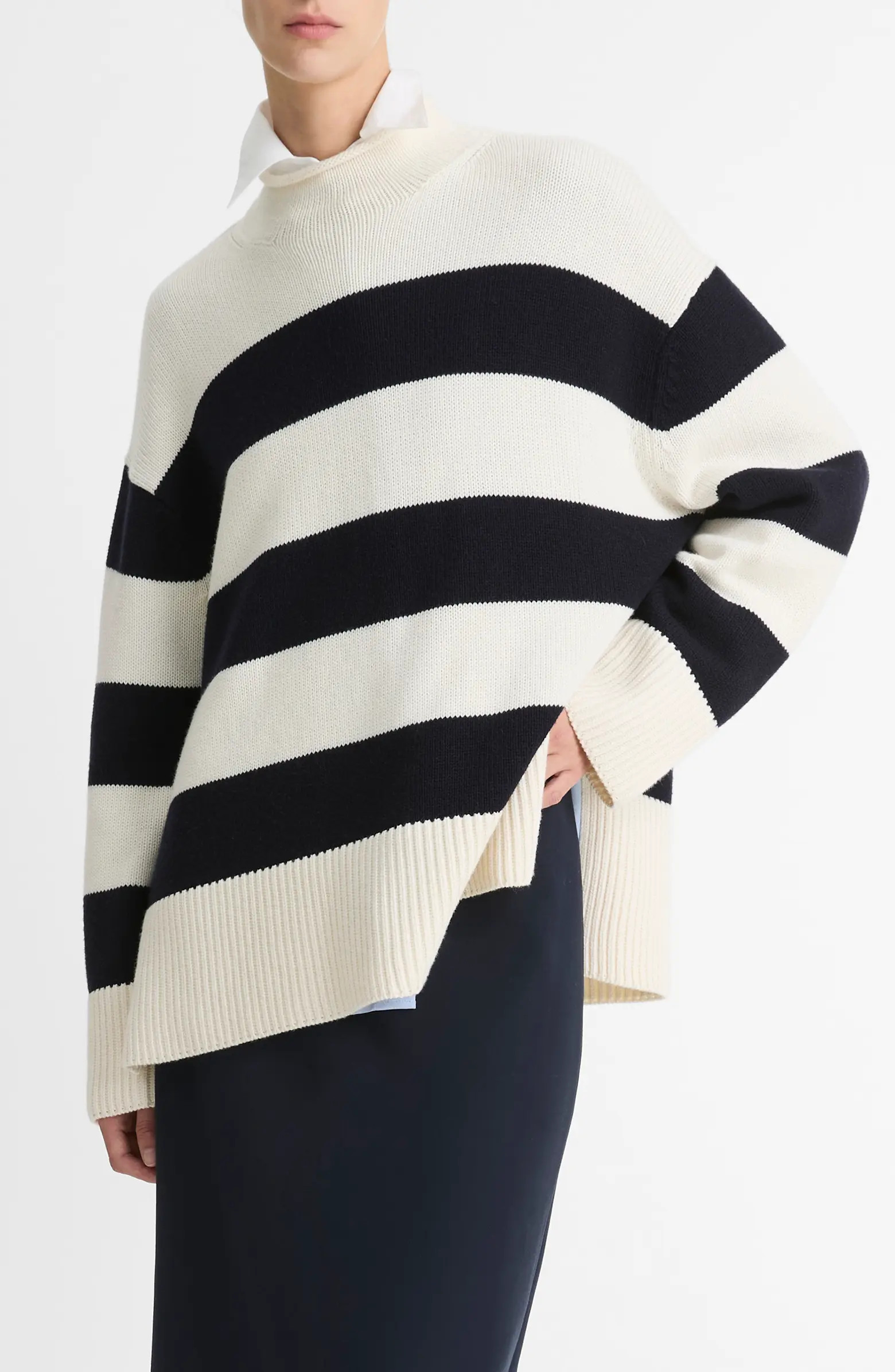 Stripe Merino Wool & Cotton Sweater | Nordstrom Rack