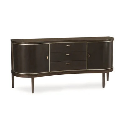 Modern Streamline 72" Wide 3 Drawer Eucalyptus Wood Buffet Table | Perigold