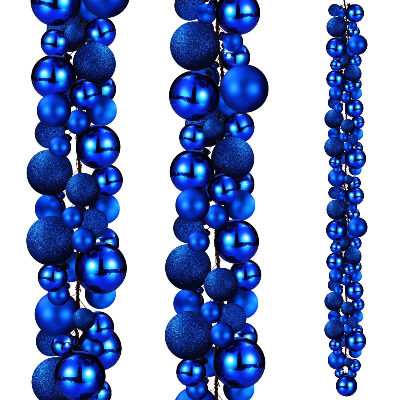 2 Pcs Christmas Ball Garland 6 ft Ball Ornaments Christmas Bulb Garland Xmas Tree Bauble Decorati... | Amazon (US)