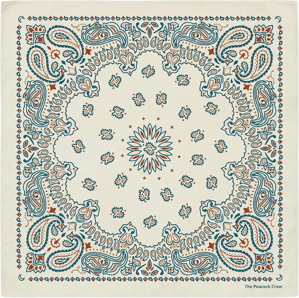Premium Soft Cotton Designer Bandana for Men and Women 22x22 in | Amazon (US)
